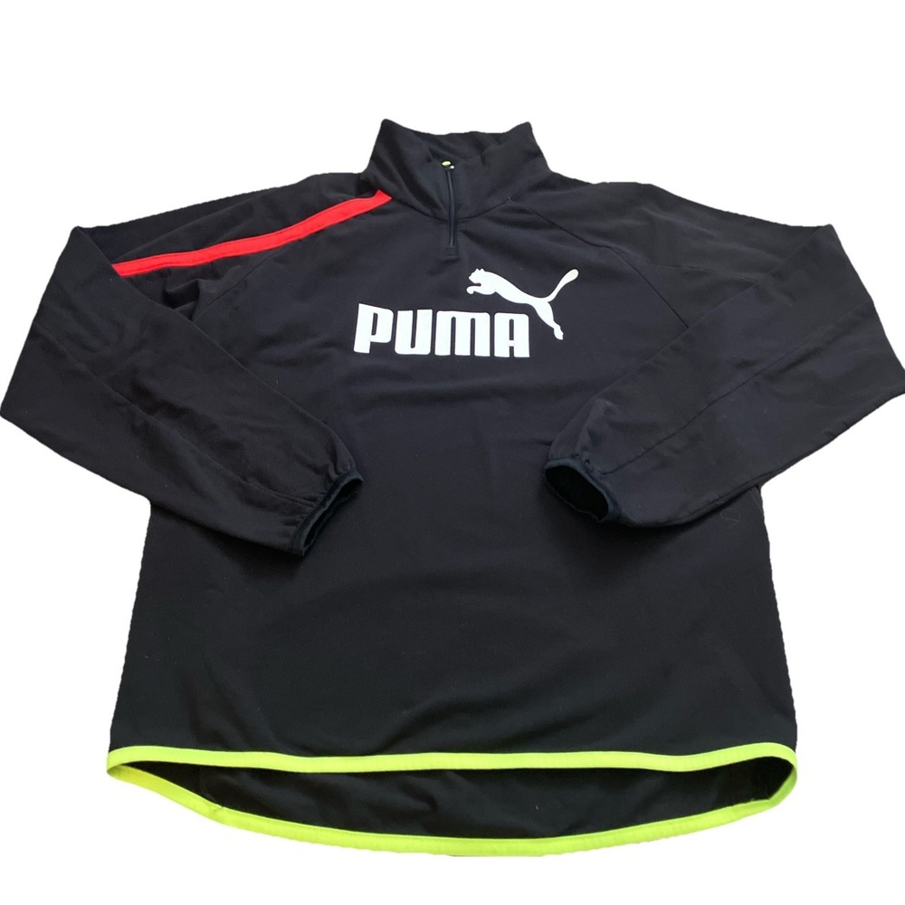 Puma Volvo Ocean Race Sailing Men Size XL Pullover Sweatshirt 1/4 Zip Black